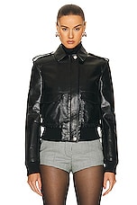 Bally Leather Jacket in Black, view 2, click to view large image.