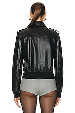 Bally Leather Jacket in Black, view 4, click to view large image.
