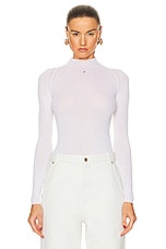 Bally Turtleneck Top in Bone, view 1, click to view large image.