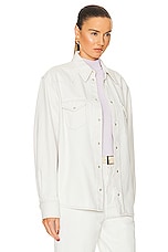 Bally Button Down Shirt in Bone 50, view 2, click to view large image.
