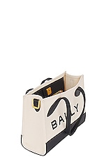 Bally Bar Tote Bag in Natural & Black, view 6, click to view large image.