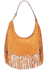 Bally Baroque Ring Fringe Shoulder Bag in Deserto & Gold, view 3, click to view large image.