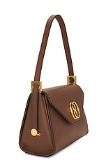 Bally Emblem Trazpeze Medium Bag in Cuero & Oro, view 4, click to view large image.