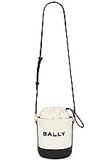Bally Bar Mini 8 Hour Bag in Natural, Black, & Oro, view 1, click to view large image.
