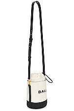 Bally Bar Mini 8 Hour Bag in Natural, Black, & Oro, view 4, click to view large image.