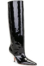 Bally Kika Patent Knee High Boot in Black & Bone, view 2, click to view large image.