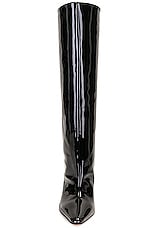 Bally Kika Patent Knee High Boot in Black & Bone, view 4, click to view large image.