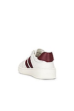 Bally Rebby Sneaker in White & Bally Red, view 3, click to view large image.