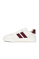 Bally Rebby Sneaker in White & Bally Red, view 5, click to view large image.
