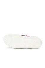 Bally Rebby Sneaker in White & Bally Red, view 6, click to view large image.