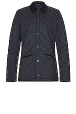 Barbour Checked Heritage Liddesdale Quilt Jacket in Navy, view 1, click to view large image.