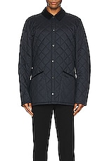 Barbour Checked Heritage Liddesdale Quilt Jacket in Navy, view 4, click to view large image.