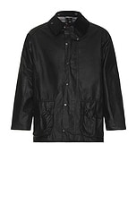 Barbour Beaufort Wax Jacket in Black, view 1, click to view large image.