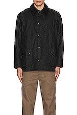 Barbour Ashby Wax Jacket in Black, view 4, click to view large image.