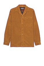 Barbour Casswell Overshirt in Orange, view 1, click to view large image.