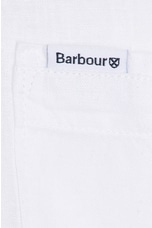 Barbour Nelson Short Sleeve Summer Shirt in White, view 3, click to view large image.