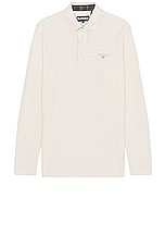 Barbour Cramlington Long Sleeve Polo in White, view 1, click to view large image.