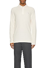 Barbour Cramlington Long Sleeve Polo in White, view 4, click to view large image.