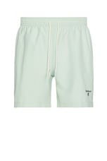Barbour Staple Logo 5&quot; Swim Short in Dusty Mint, view 1, click to view large image.