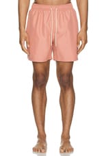 Barbour Staple Logo 5&quot; Swim Short in Pink Clay, view 4, click to view large image.