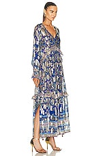 HEMANT AND NANDITA Amyra Slip Kaftan Dress in Cobalt Blue, view 2, click to view large image.