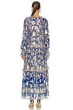 HEMANT AND NANDITA Amyra Slip Kaftan Dress in Cobalt Blue, view 3, click to view large image.