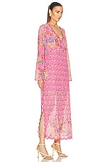 HEMANT AND NANDITA Fiora Kaftan Dress in Pink, view 2, click to view large image.