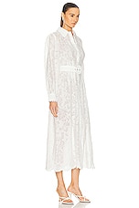 HEMANT AND NANDITA Ilara Shirt Buckle Belt Maxi Dress in White, view 2, click to view large image.