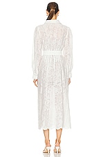 HEMANT AND NANDITA Ilara Shirt Buckle Belt Maxi Dress in White, view 3, click to view large image.