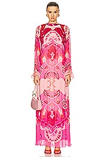HEMANT AND NANDITA Malak Maxi Dress in Peach Pink, view 1, click to view large image.