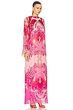 HEMANT AND NANDITA Malak Maxi Dress in Peach Pink, view 2, click to view large image.