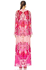 HEMANT AND NANDITA Malak Maxi Dress in Peach Pink, view 3, click to view large image.