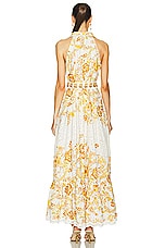 HEMANT AND NANDITA Tora Long Belt Buckle Dress in Off White, view 3, click to view large image.