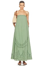 HEMANT AND NANDITA Alya Strapless Long Dress in Green, view 1, click to view large image.