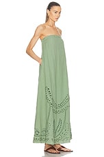 HEMANT AND NANDITA Alya Strapless Long Dress in Green, view 2, click to view large image.