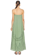 HEMANT AND NANDITA Alya Strapless Long Dress in Green, view 3, click to view large image.