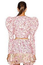 HEMANT AND NANDITA Hera Crop Top in Orchid Pink, view 3, click to view large image.