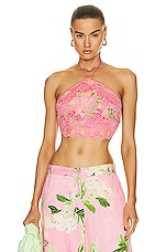 HEMANT AND NANDITA Pakhi Crop Top in Pink, view 1, click to view large image.