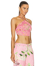 HEMANT AND NANDITA Pakhi Crop Top in Pink, view 2, click to view large image.