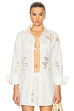 HEMANT AND NANDITA Lani Oversized Shirt in White, view 1, click to view large image.