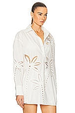HEMANT AND NANDITA Lani Oversized Shirt in White, view 2, click to view large image.