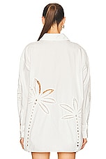 HEMANT AND NANDITA Lani Oversized Shirt in White, view 3, click to view large image.