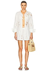 HEMANT AND NANDITA Lani Oversized Shirt in White, view 4, click to view large image.