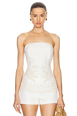 HEMANT AND NANDITA Ari Strapless Top in White, view 1, click to view large image.