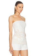 HEMANT AND NANDITA Ari Strapless Top in White, view 2, click to view large image.