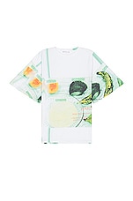 Bianca Saunders Hard Food Step 1 T-shirt in Light Blue, Green, & Yellow, view 1, click to view large image.