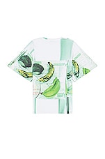 Bianca Saunders Hard Food Step 1 T-shirt in Light Blue, Green, & Yellow, view 2, click to view large image.