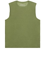 Beyond Yoga Featherweight Freeflo Muscle Tank in Moss Green Heather, view 1, click to view large image.