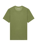 Beyond Yoga Always Beyond Crew Tee in Moss Green Heather, view 1, click to view large image.