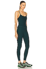 Beyond Yoga Spacedye Uplevel Midi Jumpsuit in Midnight Green Heather, view 2, click to view large image.